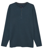 Signal 13615 DerekSi Granddad Waffle Henley Blue