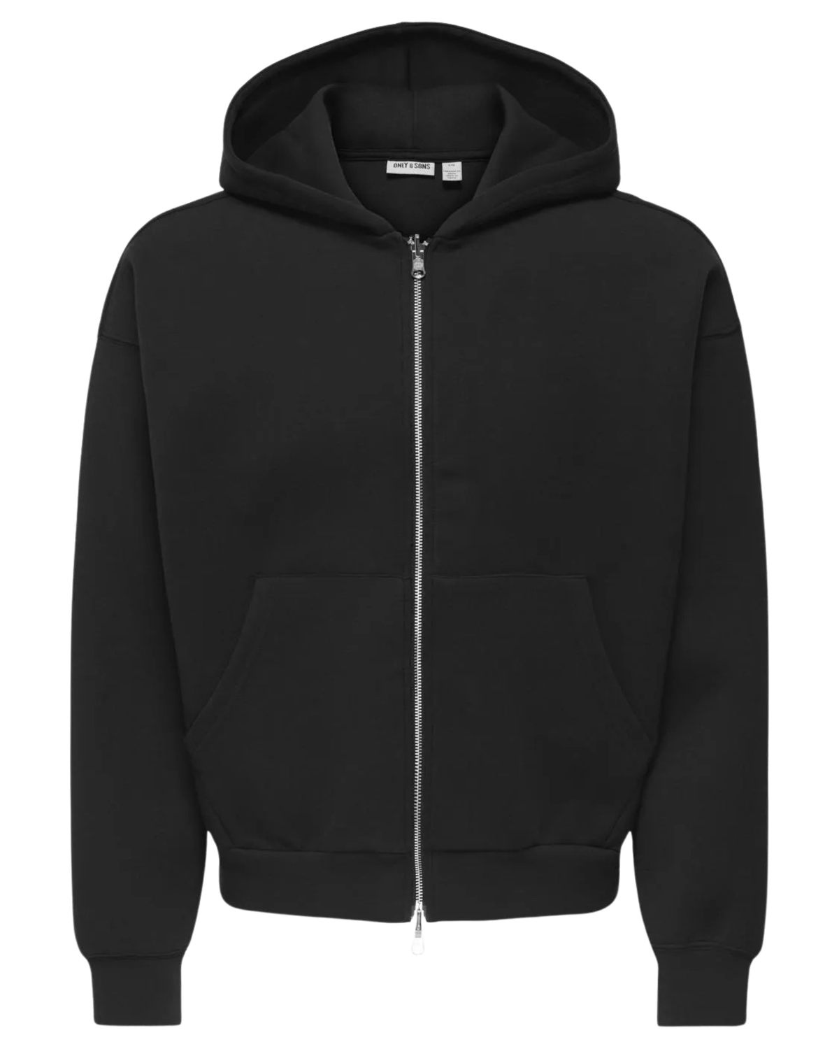 Only & Sons ONSGOYLE BOXY LS SCUBA ZIP HOODIE N Black