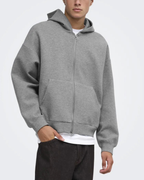 Only & Sons ONSGOYLE BOXY LS SCUBA ZIP HOODIE N Grey