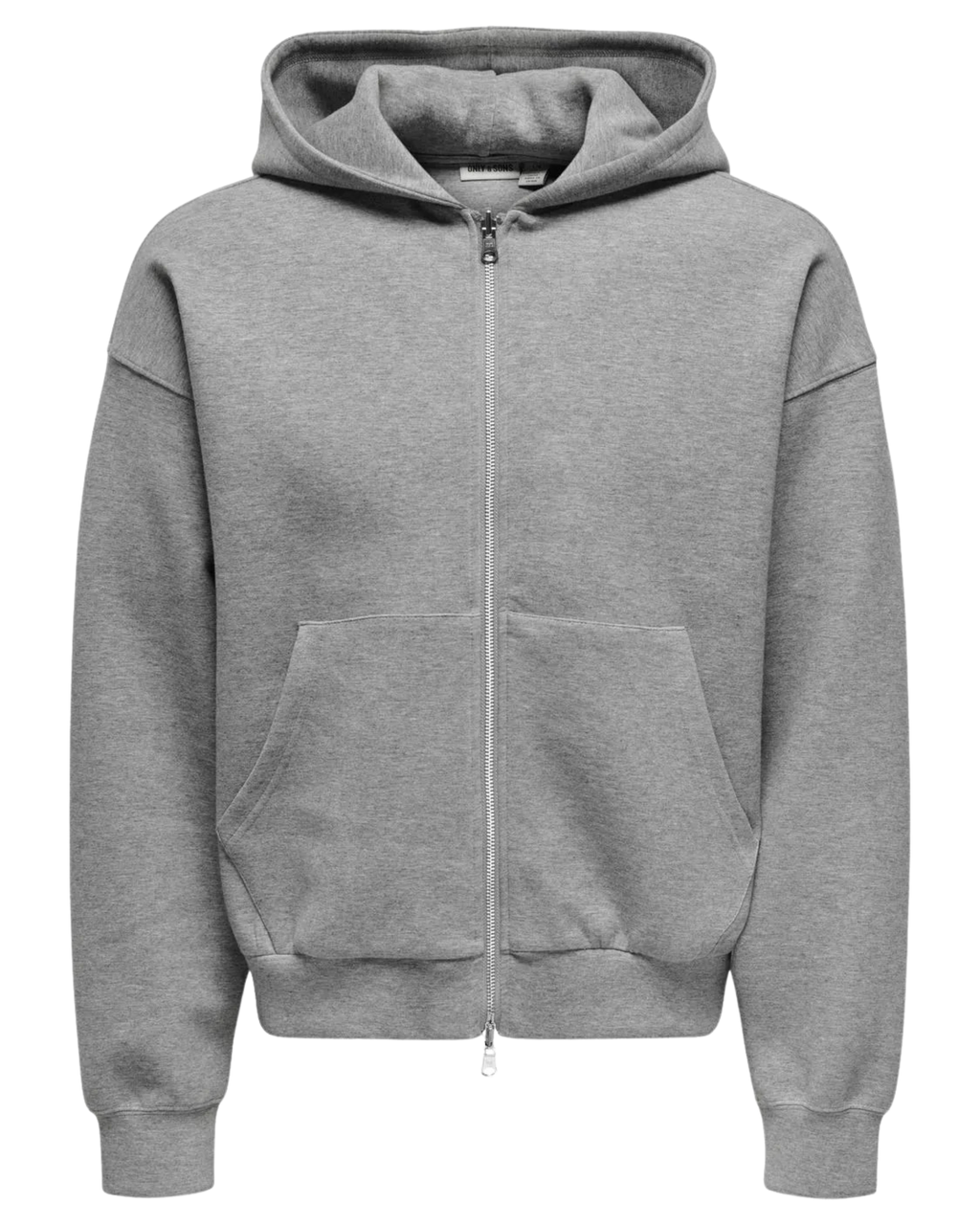 Only & Sons ONSGOYLE BOXY LS SCUBA ZIP HOODIE N Grey
