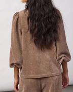 Co'Couture Daisy Cord Shirt Brown