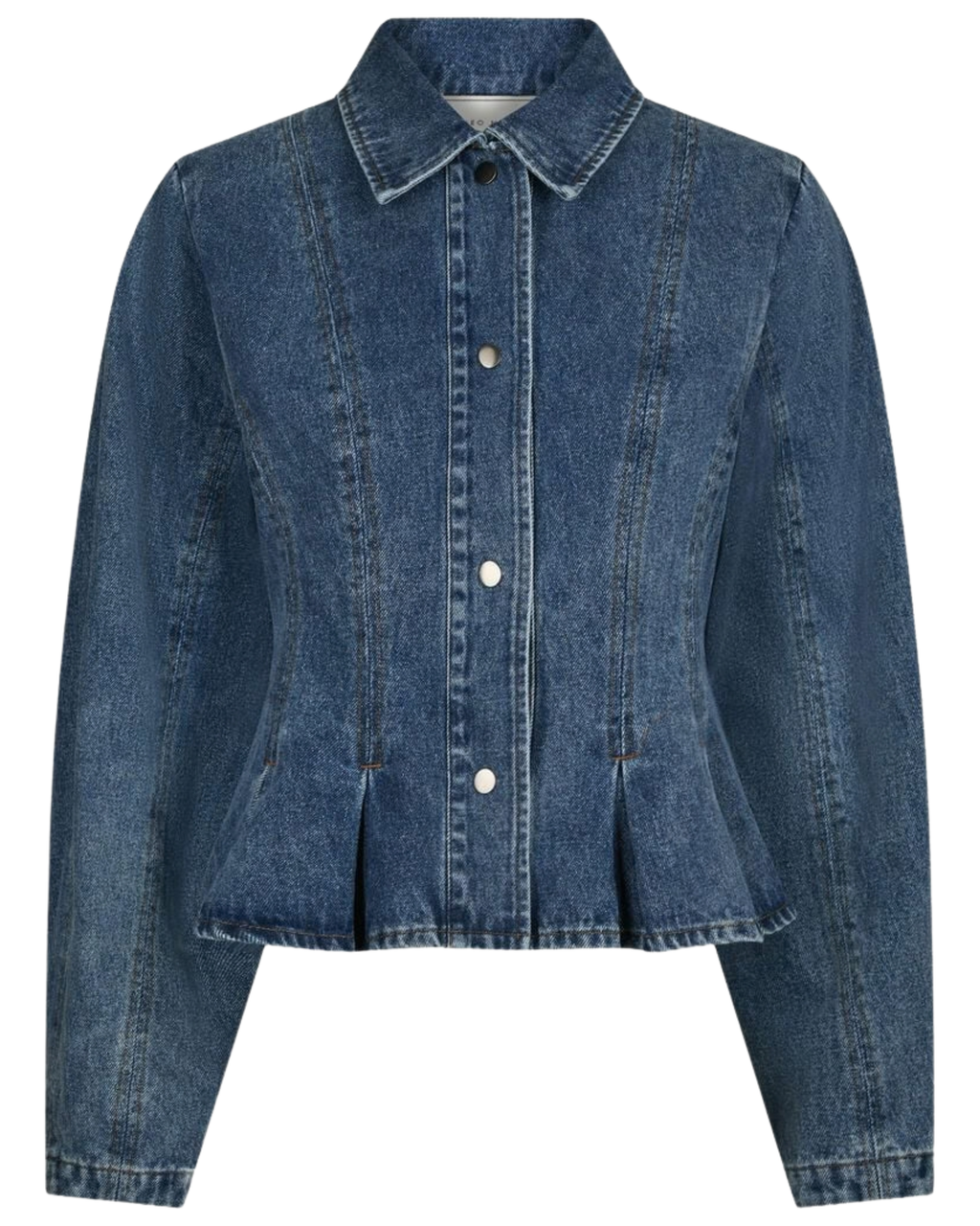 Neo Noir Rivora Denim Peplum Jacket Blue