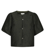 Neo Noir Aisa Brocade Blouse Dark Green