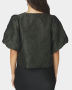 Neo Noir Aisa Brocade Blouse Dark Green