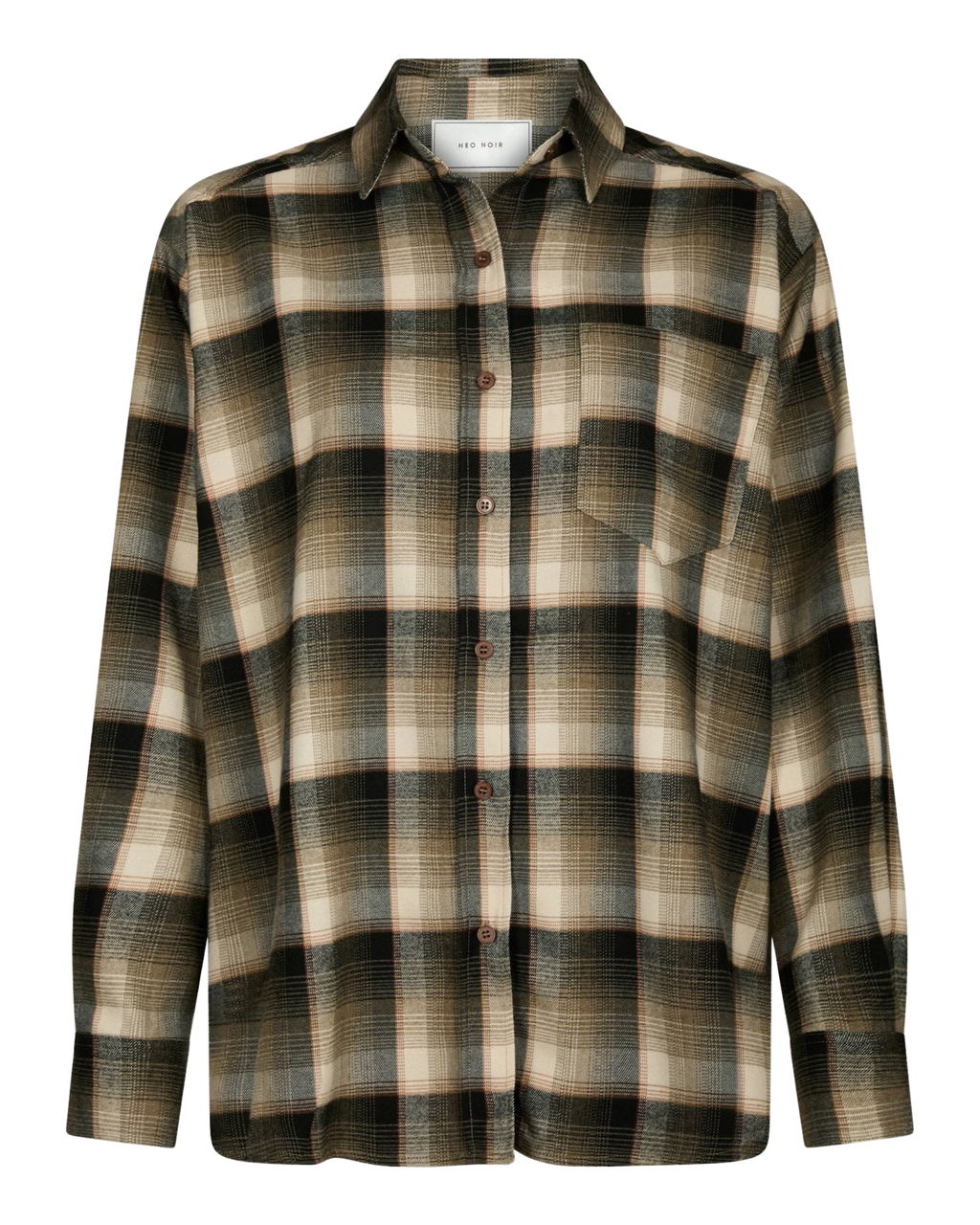 Neo Noir Dalma Flannel Check Shirt Green