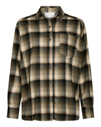 Neo Noir Dalma Flannel Check Shirt Green