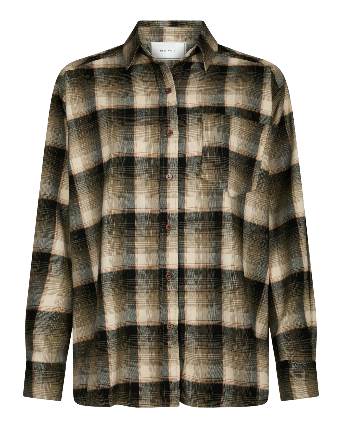Neo Noir Dalma Flannel Check Shirt Green