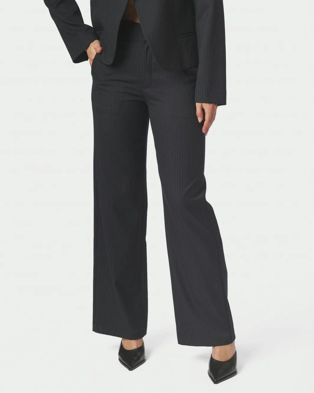 Neo Noir Nathalie Slim Pinstripe Pants Dark Navy