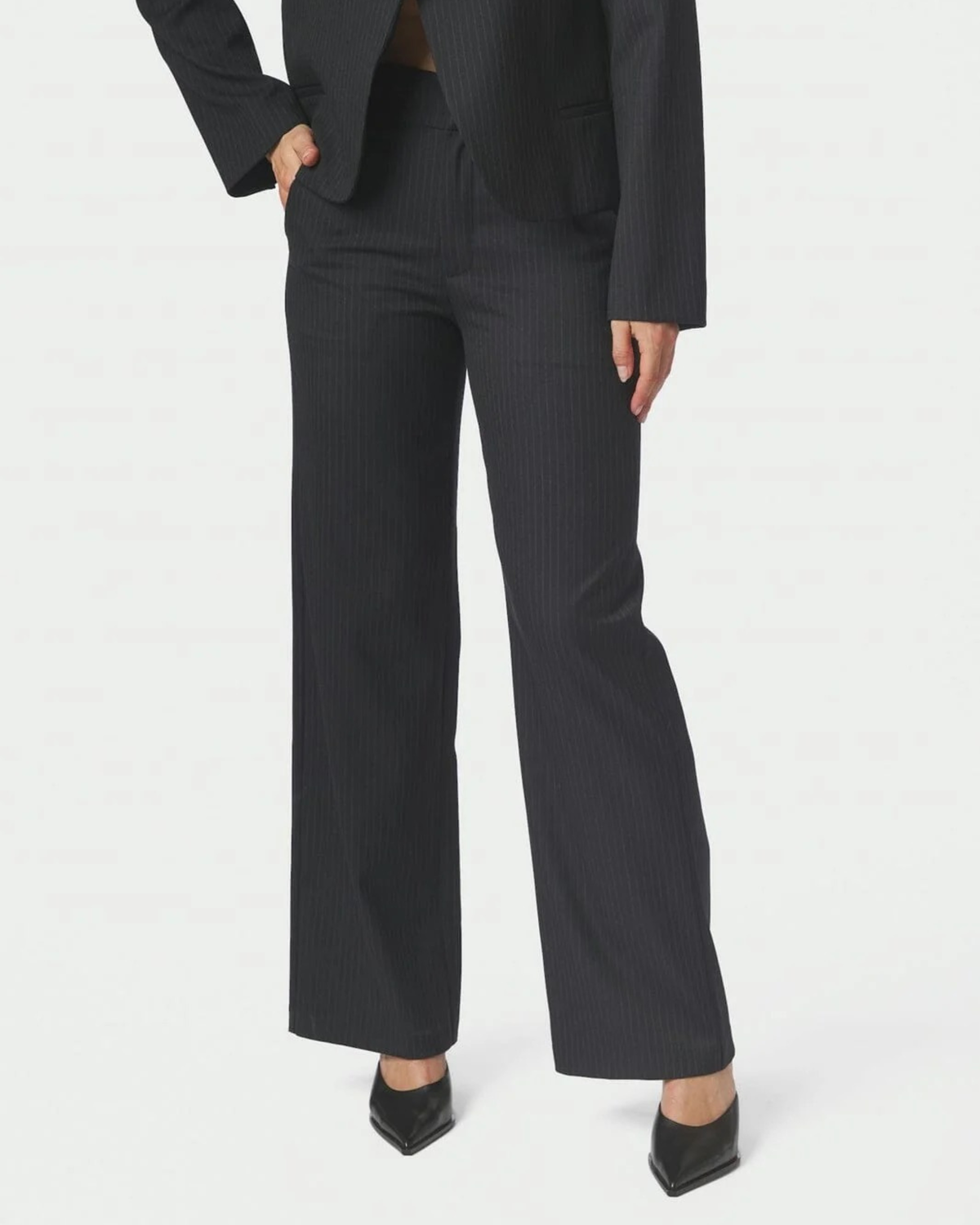 Neo Noir Nathalie Slim Pinstripe Pants Dark Navy