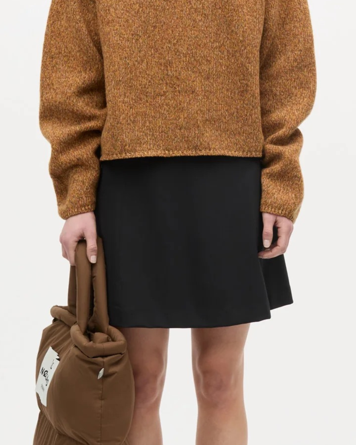 Mads Nørgaard Stretchy Nylon Roberta Skirt Black