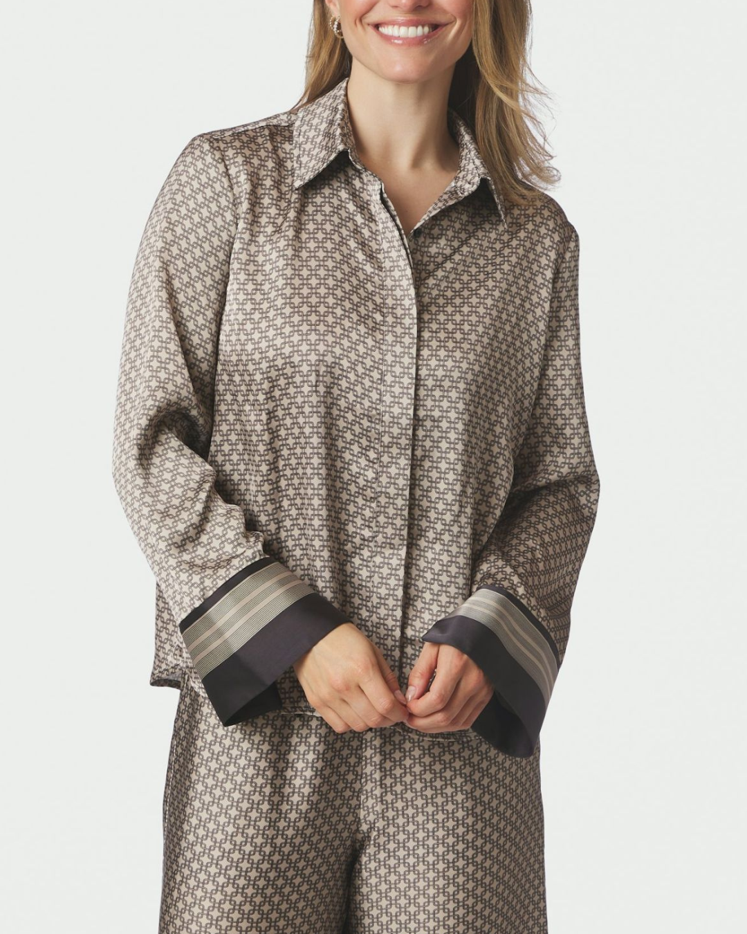 Neo Noir Mistan Pattern Shirt Beige