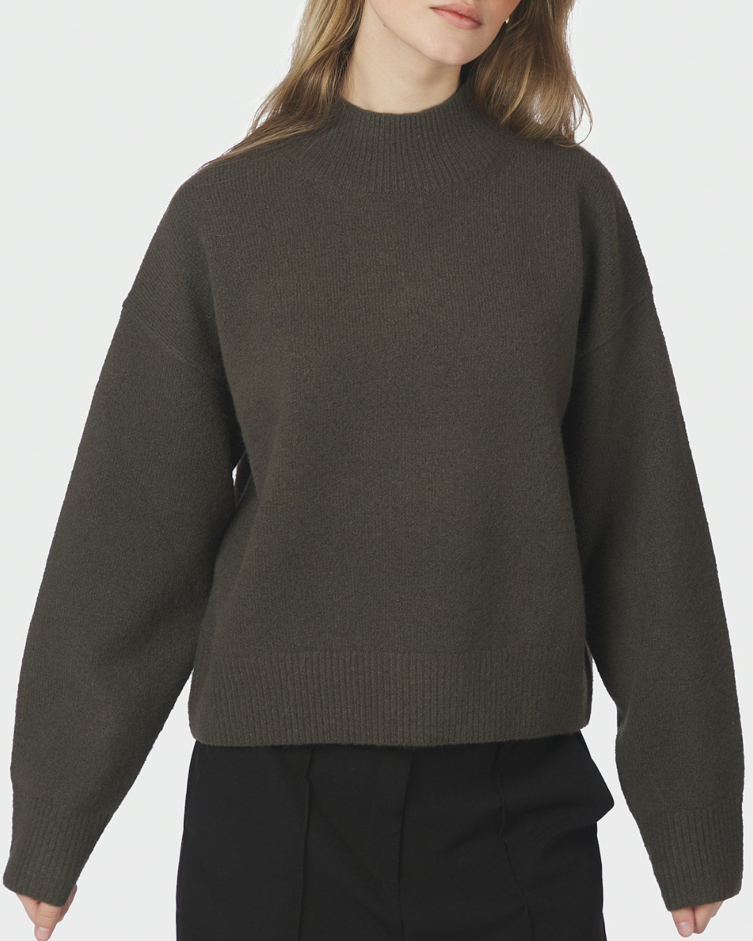 Neo Noir Paulina Knit Blouse Moss Green