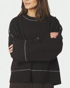 Neo Noir Roeme Knit Stitch Blouse Dark Brown
