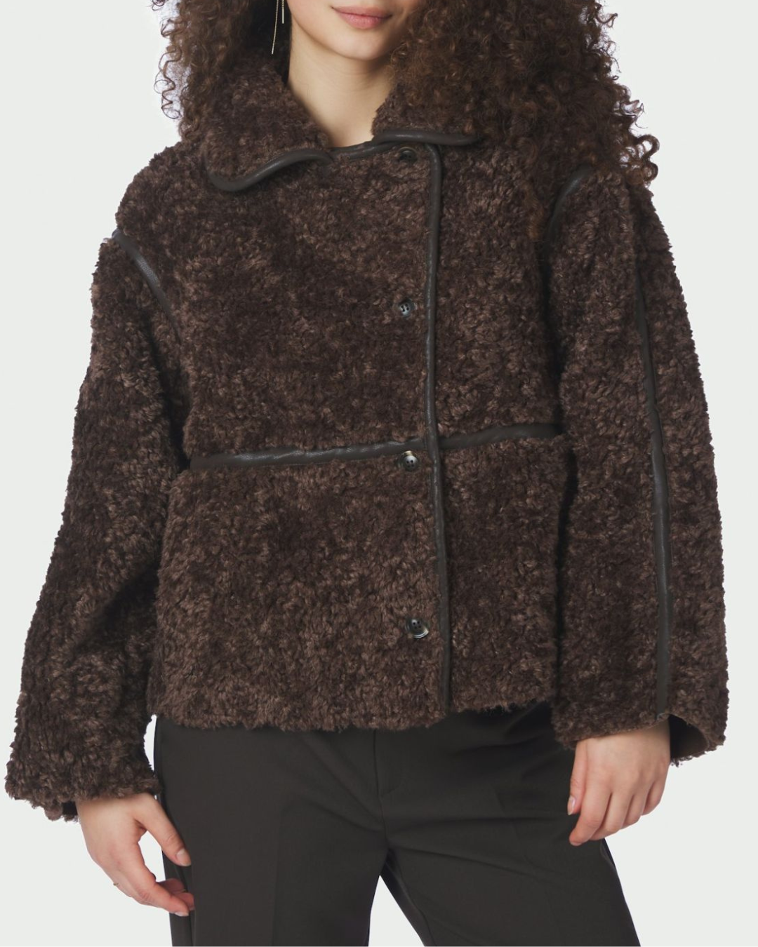 Neo Noir Castor Faux Fur Jacket Dark Brown