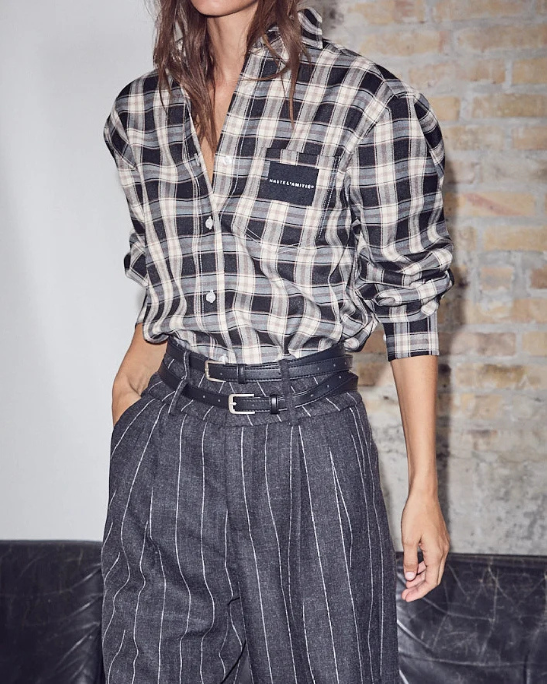 Haute L'amitié Early Haute Check Shirt Black