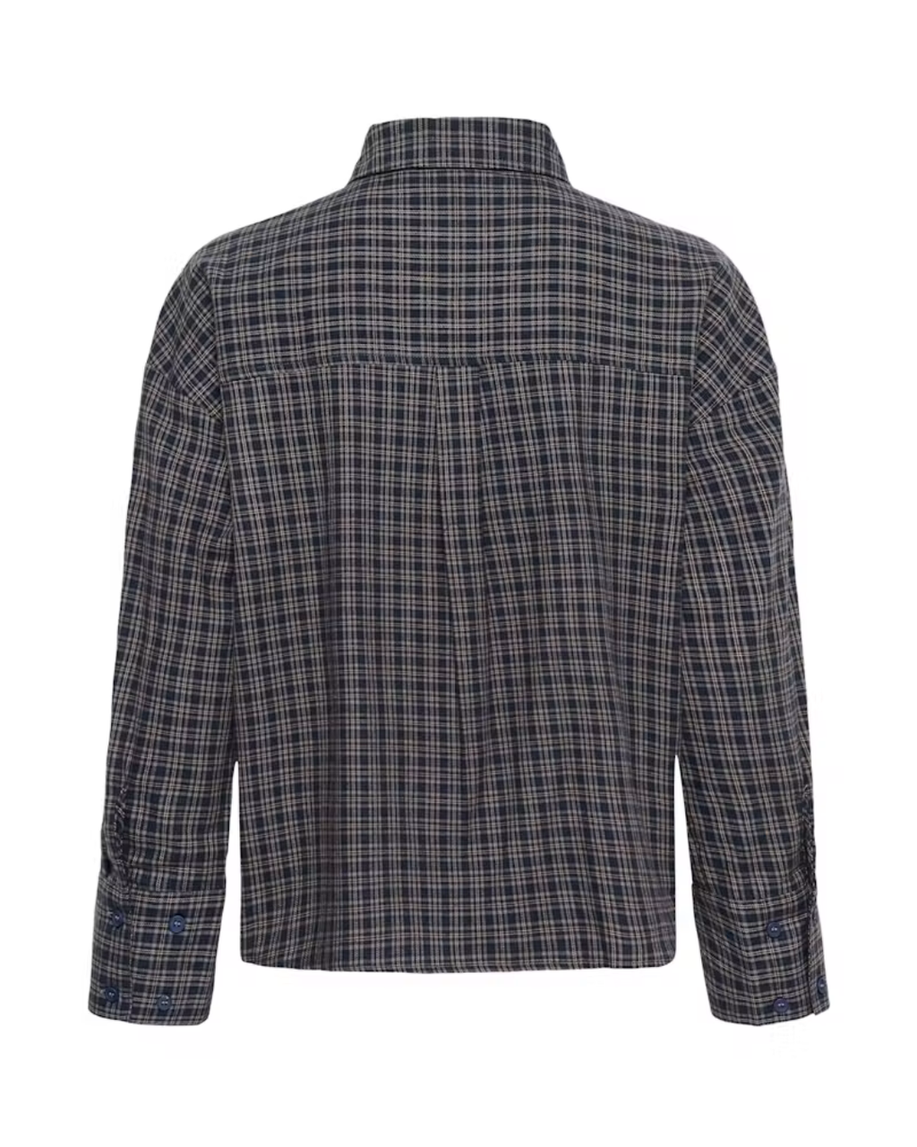 My Essentiel Wardrobe Lennie Boxy Check Shirt Dark Sapphire