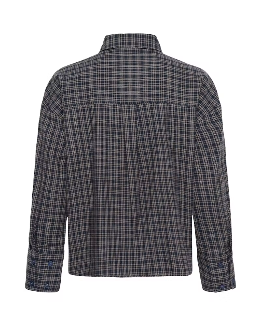 My Essentiel Wardrobe Lennie Boxy Check Shirt Dark Sapphire