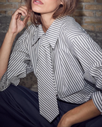 Haute L'amitié Gemma Tie Stripe Shirt Beige