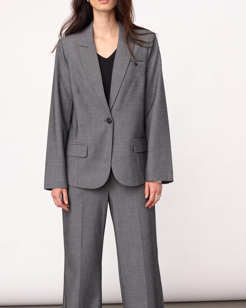 Co'Couture Jacky Fitted Blazer Mid Grey