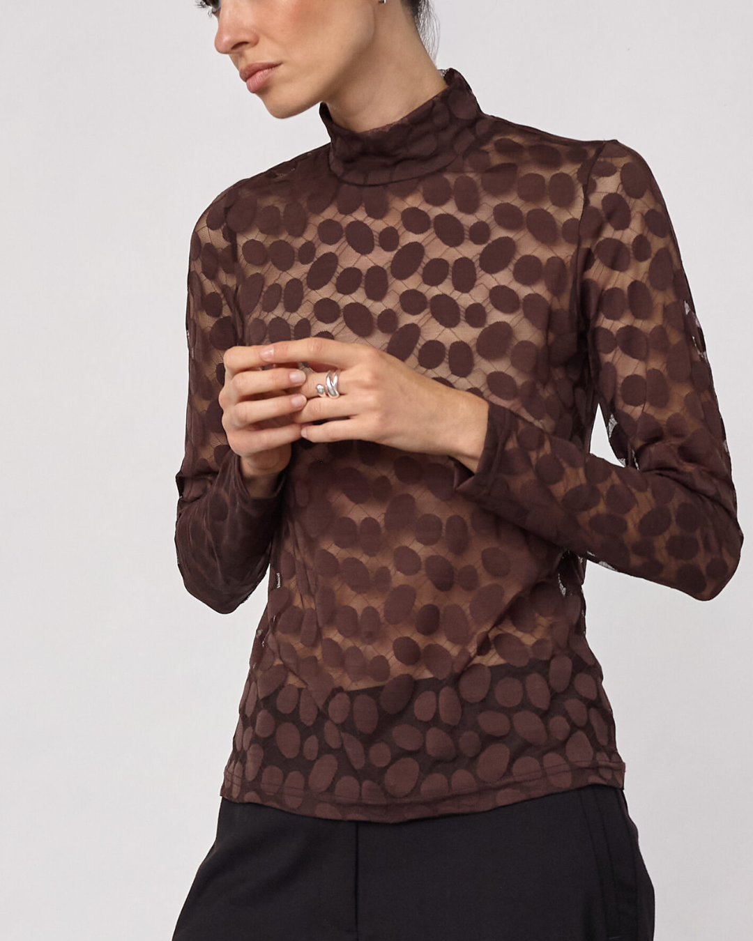 Co'Couture Penola O-Neck Blouse Brown