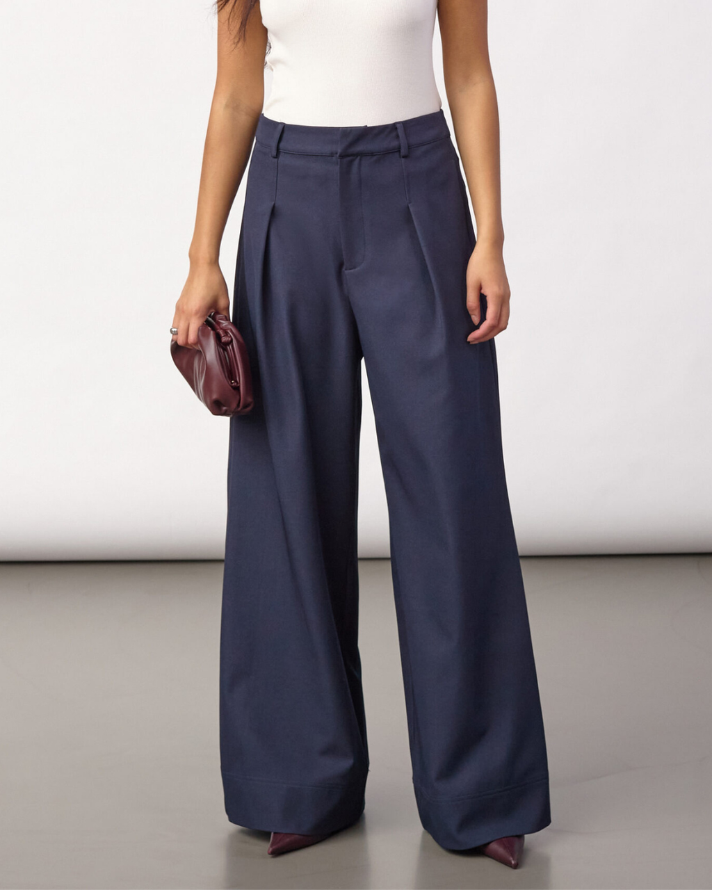 Co'Couture Luna Pleat Pant Navy