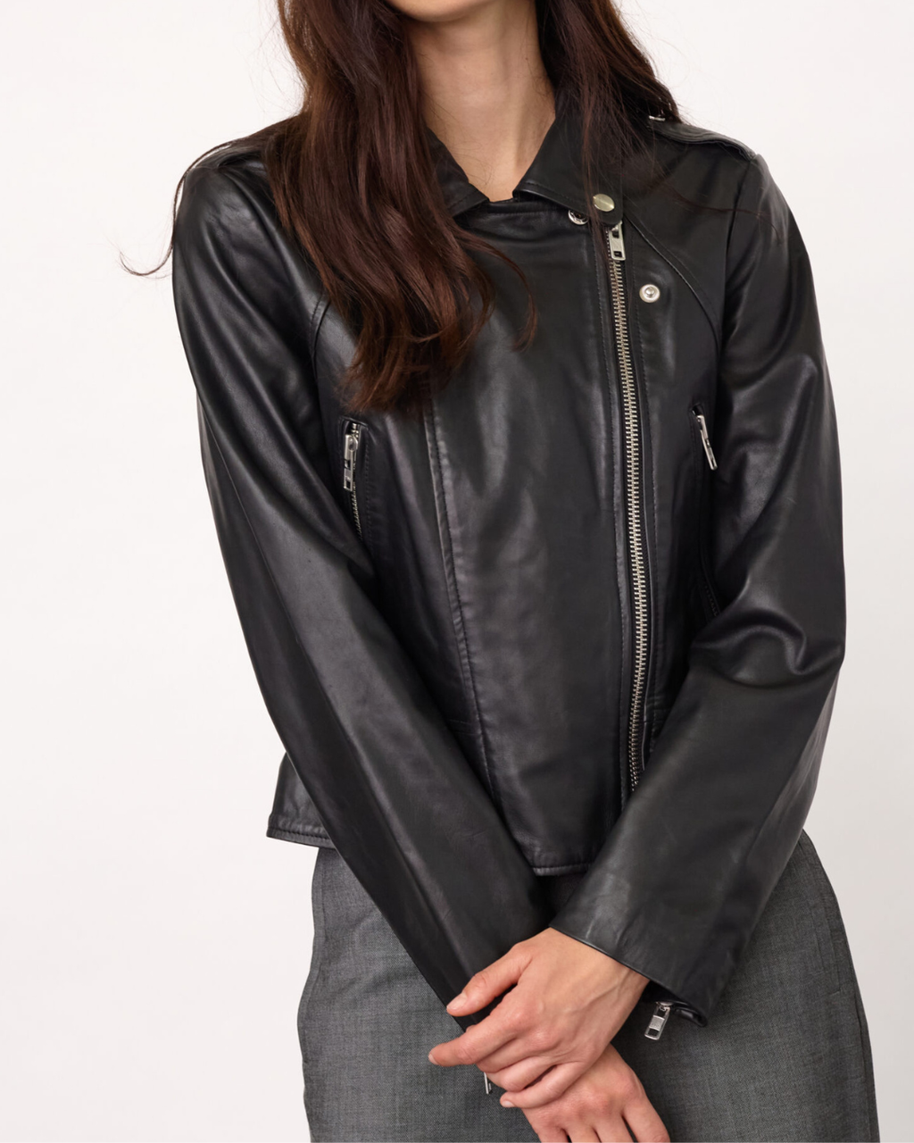 Co'Couture Phoebe Leather Biker Jacket Black