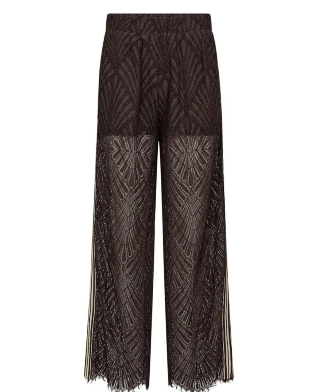 Co'Couture Leti Lace Panel Pant Dark Brown