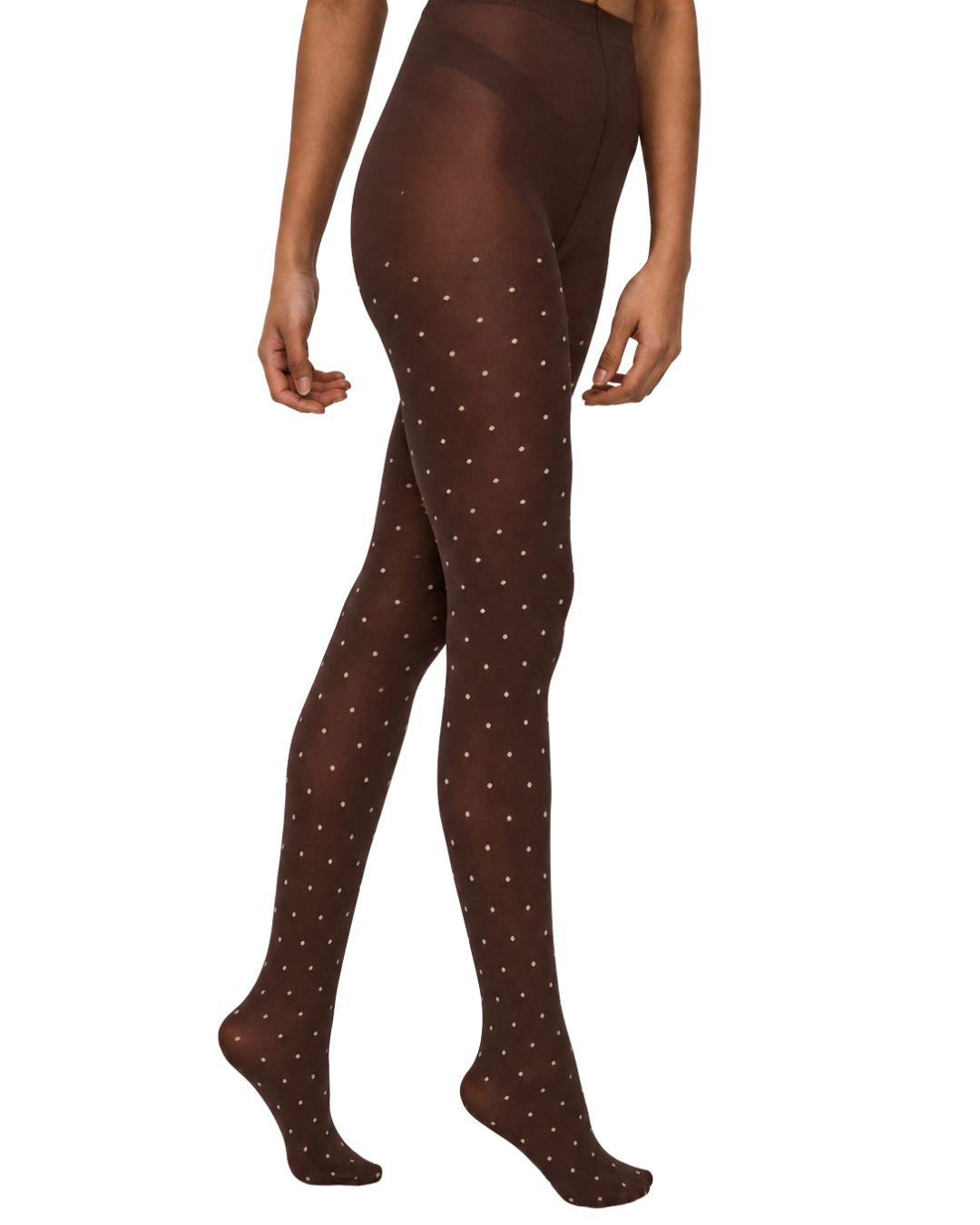 JDY Anna Small Dot Tights Coffee Bean