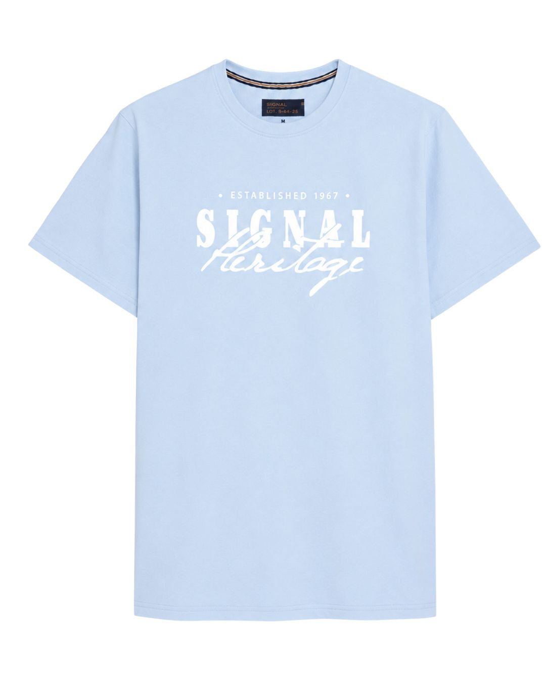 Simon Front Print T-shirt Blue Wind Melange