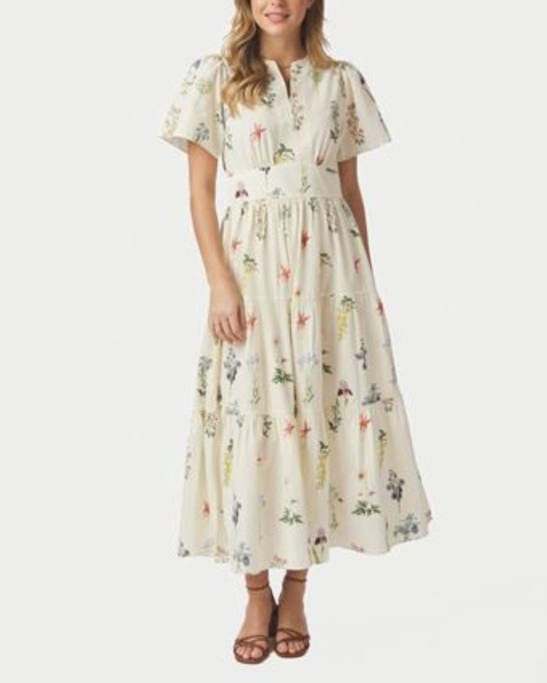 Neo Noir Gardena Flower Rank Dress Off White