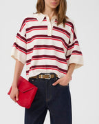 Gestuz Taia SS Polo Pullover Egret