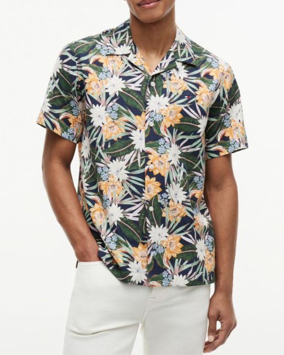 Tommy Hilfiger Co Lyocell Floral SS Shirt Carbon Navy