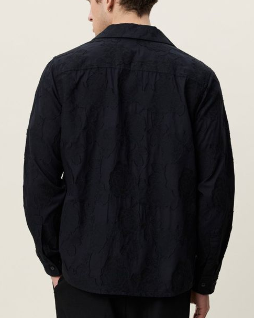 Les Deux Flower Jacquard Shirt Black