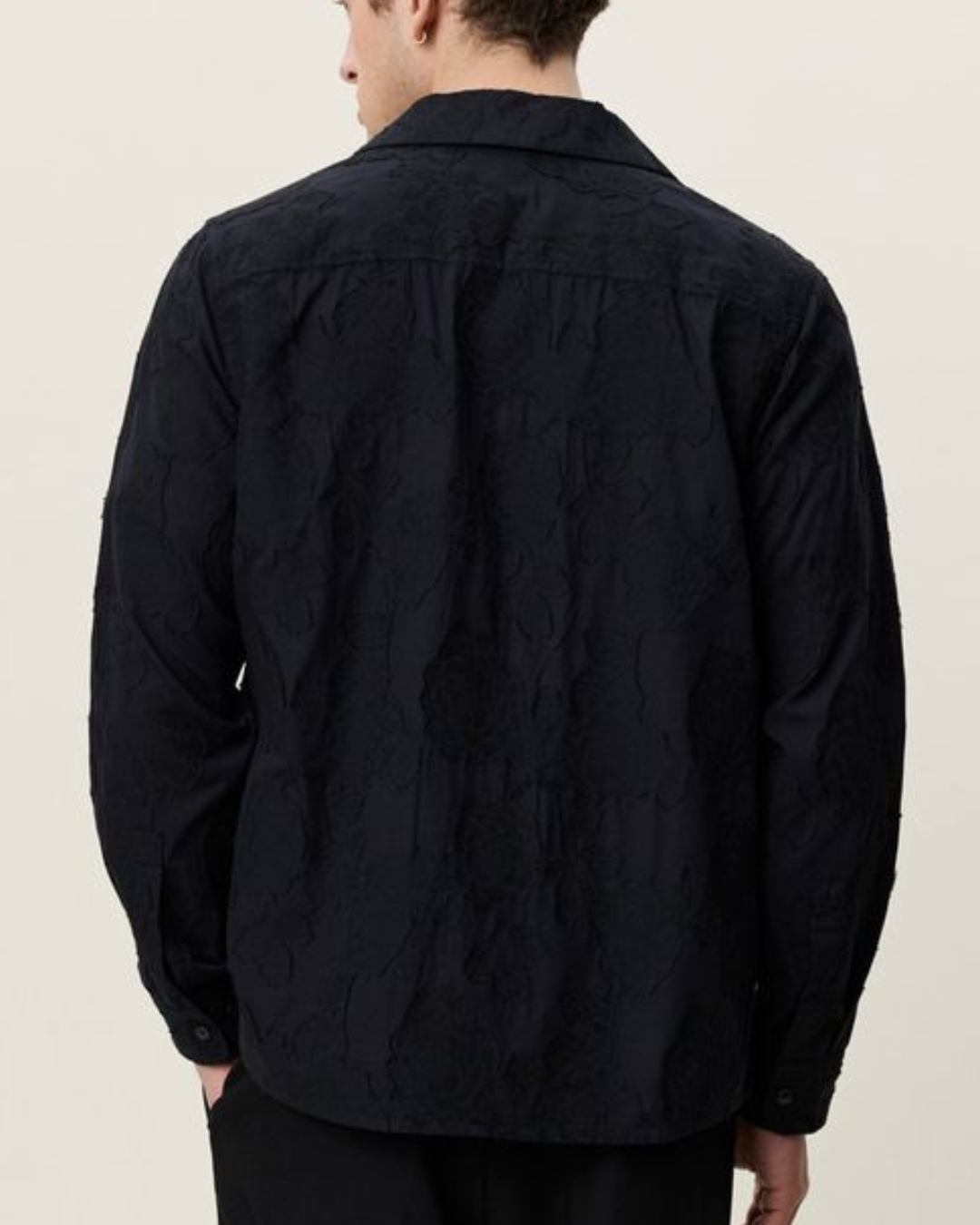 Les Deux Flower Jacquard Shirt Black