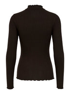 Fransiska Life L/S High Neck Top Black Coffee