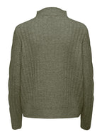 JDY Andrea L/S Zip Cable Pullover Knit Kalamata