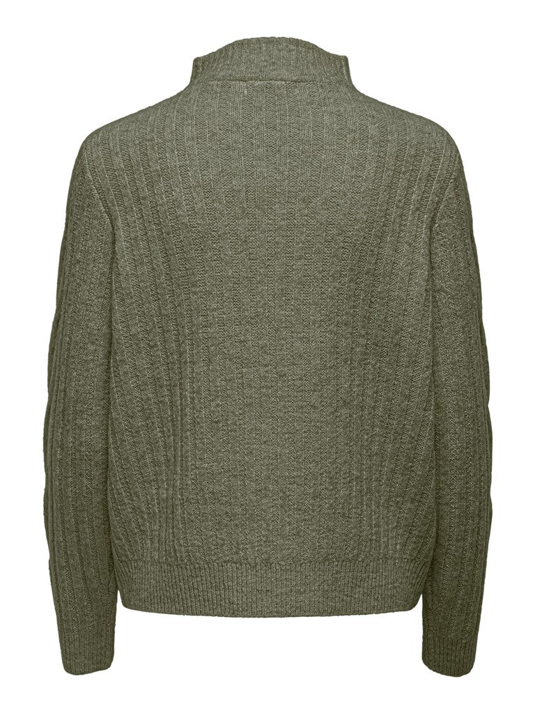 JDY Andrea L/S Zip Cable Pullover Knit Kalamata