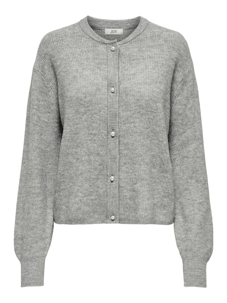 JDY Lumi L/S Button Cardigan Knit Medium Grey Melange