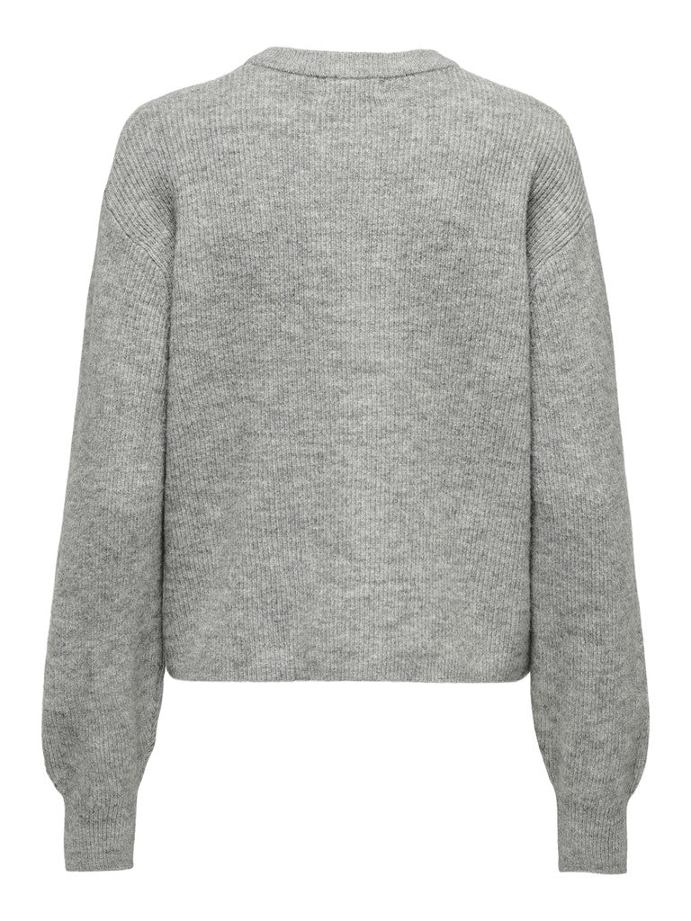 JDY Lumi L/S Button Cardigan Knit Medium Grey Melange