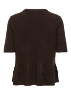 JDY Brilliant Life S/S On Peplum Pull Knit Coffee Bean