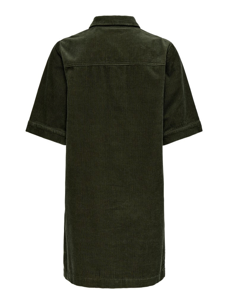 JDY Shiraz S/S Button Dress Forest Night