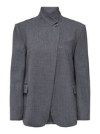 JDY Valerie High Neck Blazer Dark Grey Melange
