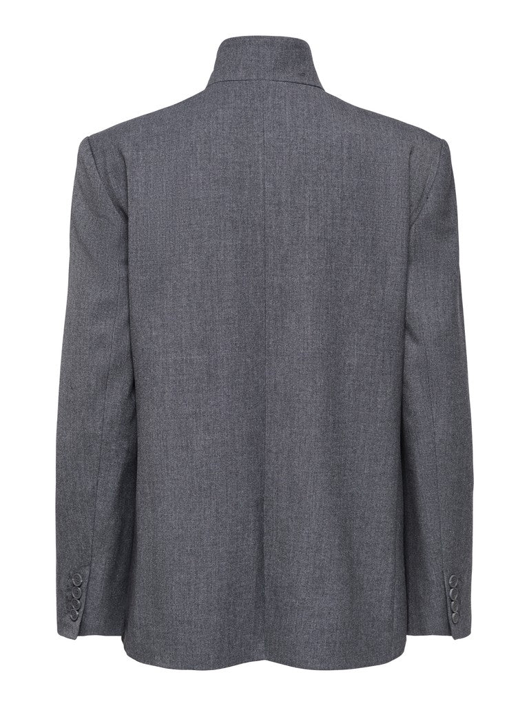 JDY Valerie High Neck Blazer Dark Grey Melange