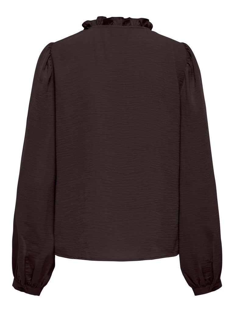 JDY Rachel Life L/S Pintuck Top Chocolate Plum