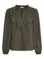 JDY Rachel Life L/S Pintuck Top Black Olive
