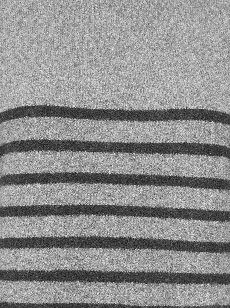 JDY Neel L/S O-Neck Stripe Pullover Grey Melange