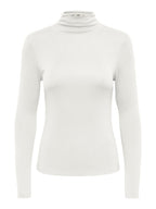 JDY Tallis L/S Thunnel Neck Top Cloud Dancer