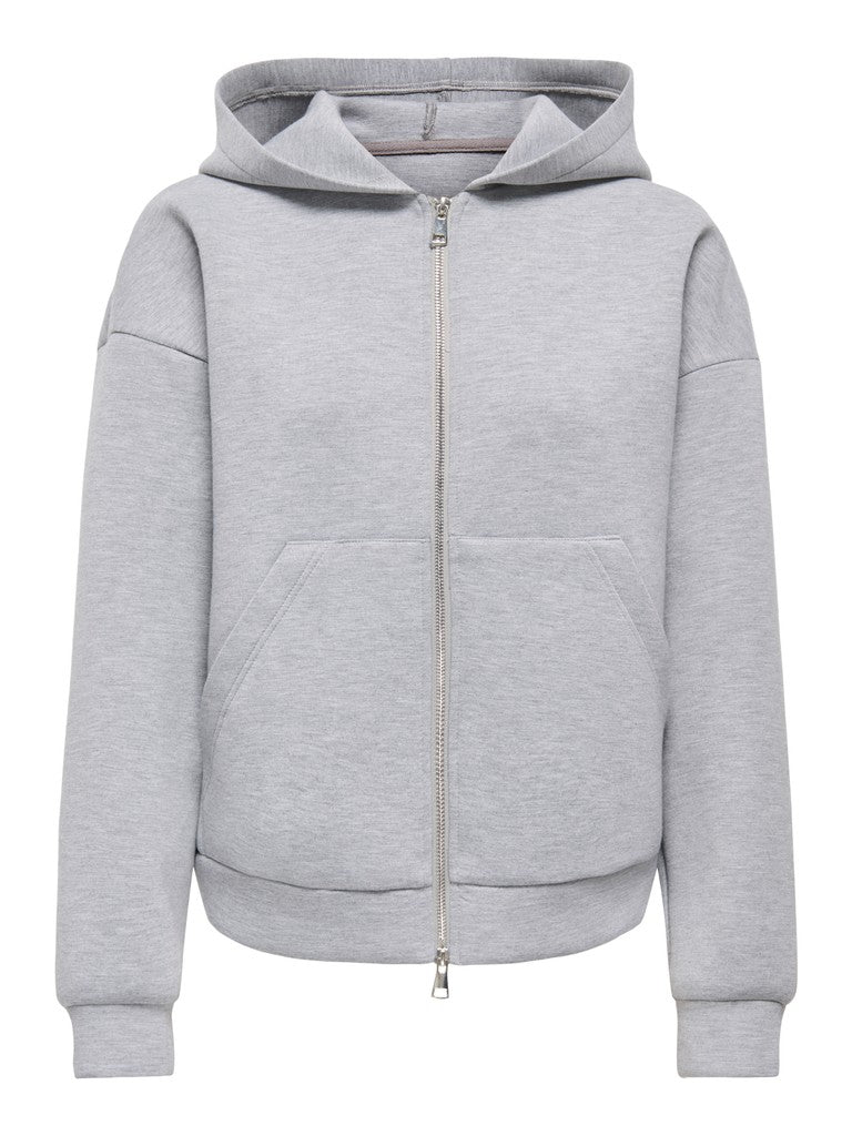 Sabrina L/S Scuba Zip Hoodie Grey Melange