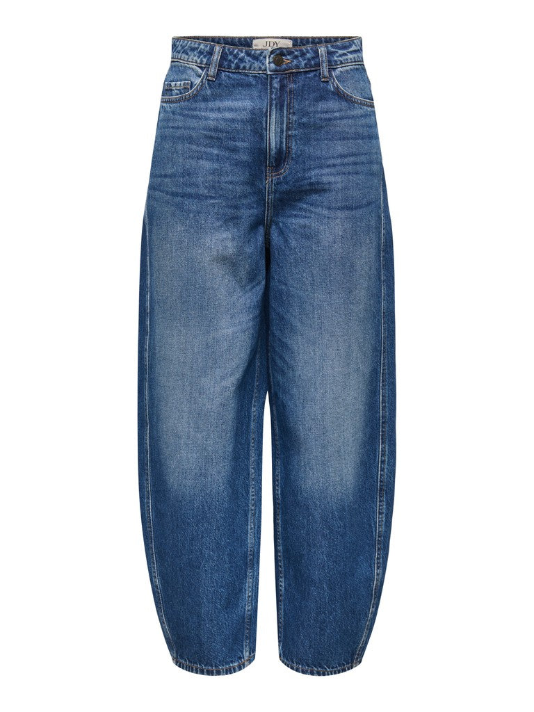 JDY Susie MW Barrel Jeans Medium Blue Denim
