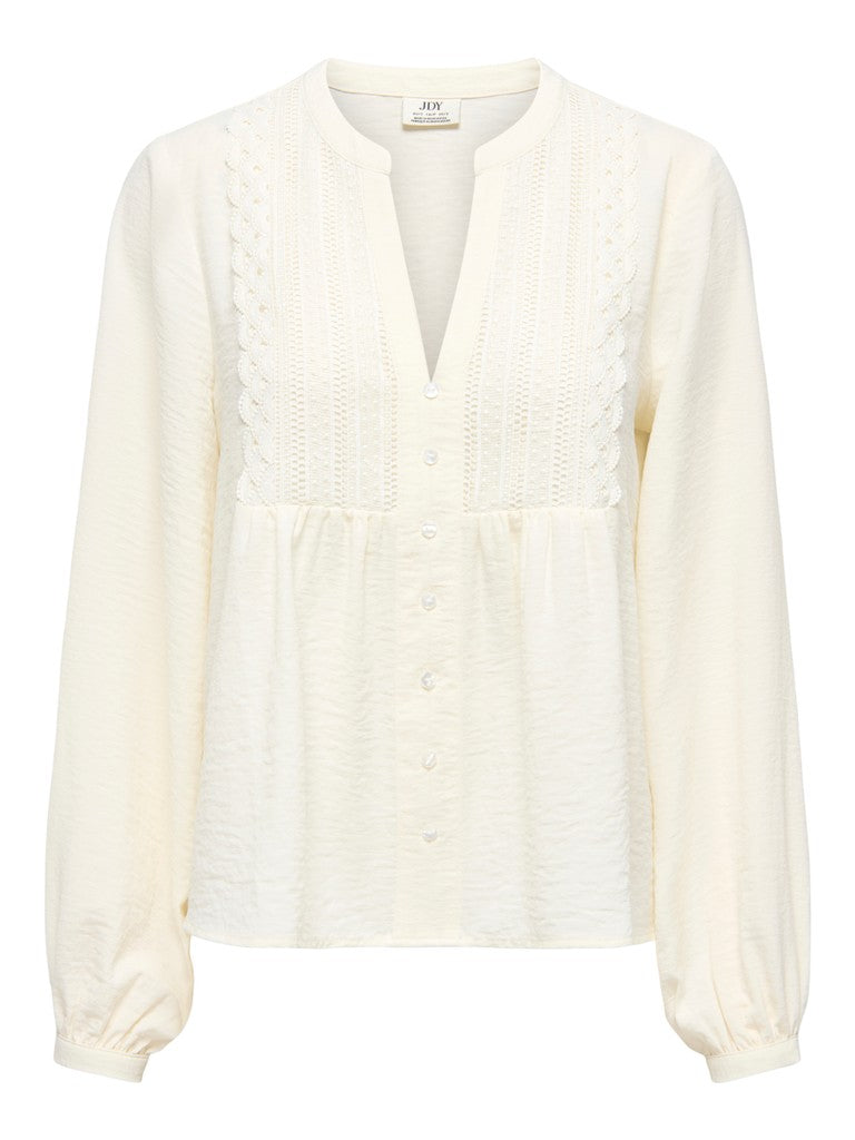 JDY Rachel Life L/S Pintuck TopCloud Dancer